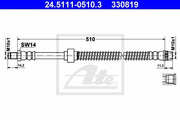 Тормозной шланг T 59 078 BREMBO