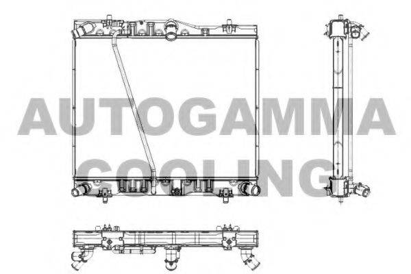 Радиатор, охлаждение двигателя 105876 AUTOGAMMA