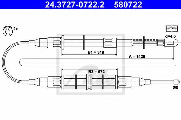 Трос, стояночная тормозная система BC2128 QUINTON HAZELL