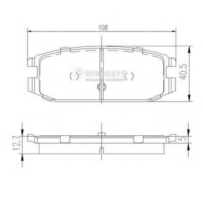 Комплект тормозных колодок, дисковый тормоз J3615009 NIPPARTS