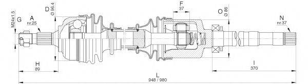 Приводной вал DRS6316.00 OPEN PARTS