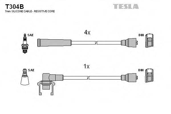 Комплект проводов зажигания T304B TESLA