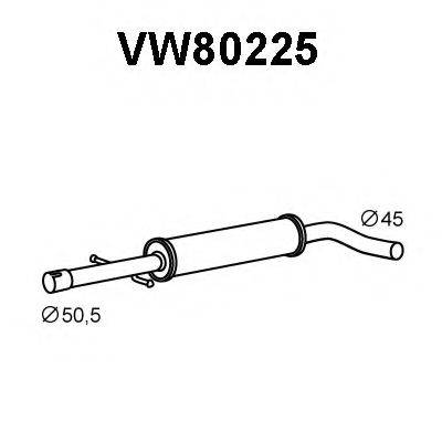 Средний глушитель выхлопных газов VW80225 VENEPORTE