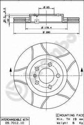 Тормозной диск 09.7012.75 BREMBO