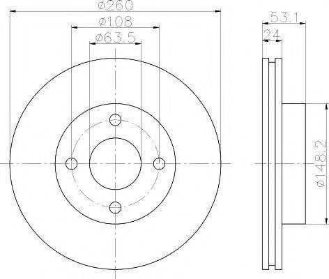 Тормозной диск 8DD 355 101-391 HELLA PAGID