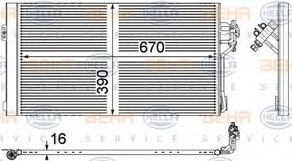 Конденсатор, кондиционер 8FC 351 343-011 HELLA