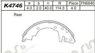 Комлект тормозных накладок K4746 ASIMCO