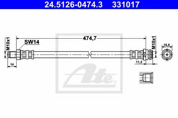 Тормозной шланг T 50 049 BREMBO