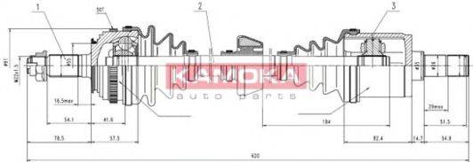 Приводной вал HO1138927A KAMOKA