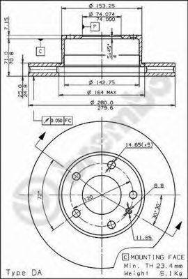 Тормозной диск 09.5588.10 BREMBO