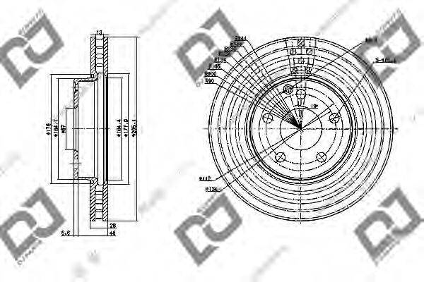 Тормозной диск BD1143 DJ PARTS