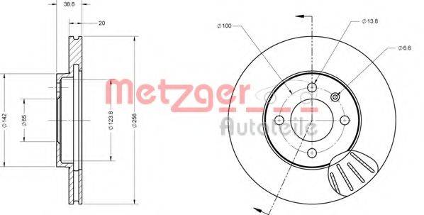 Тормозной диск 6110026 METZGER