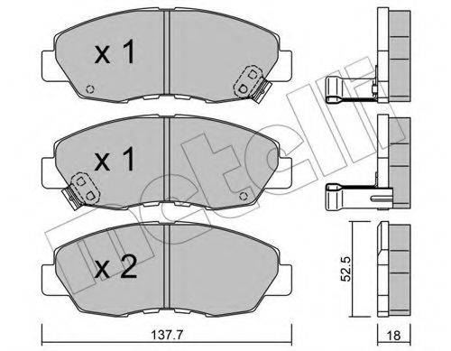 Комплект тормозных колодок, дисковый тормоз 22-0384-0 METELLI