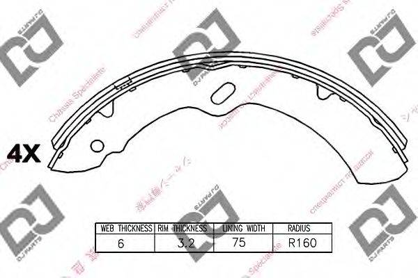 Комплект тормозных колодок BS1022 DJ PARTS