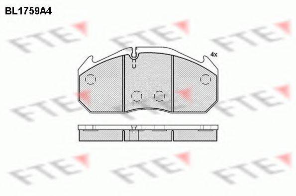 Комплект тормозных колодок, дисковый тормоз BL1759A4 FTE