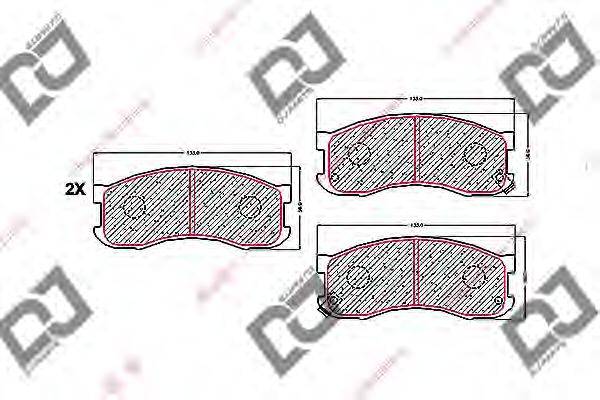 Комплект тормозных колодок, дисковый тормоз BP1669 DJ PARTS