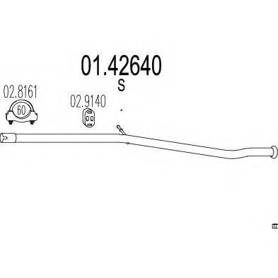 Труба выхлопного газа 01.42640 MTS