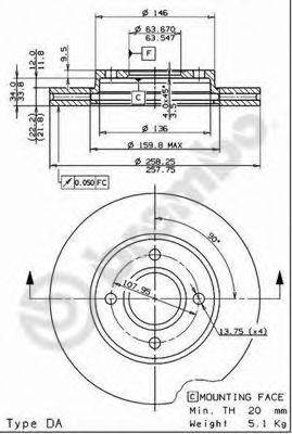 Тормозной диск 09.7806.11 BREMBO