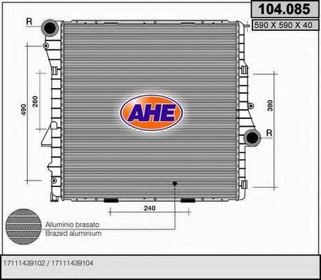 Радиатор, охлаждение двигателя 104.085 AHE