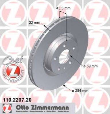 Тормозной диск 110.2207.20 ZIMMERMANN