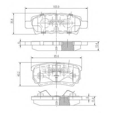 Комплект тормозных колодок J3615014 NIPPARTS