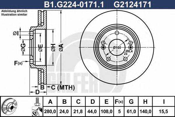 Тормозной диск B1.G224-0171.1 GALFER