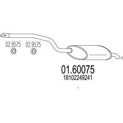 Глушитель выхлопных газов конечный 01.60075 MTS