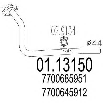 Труба выхлопного газа 01.13150 MTS