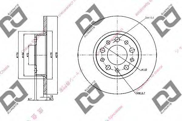 Тормозной диск BD1936 DJ PARTS