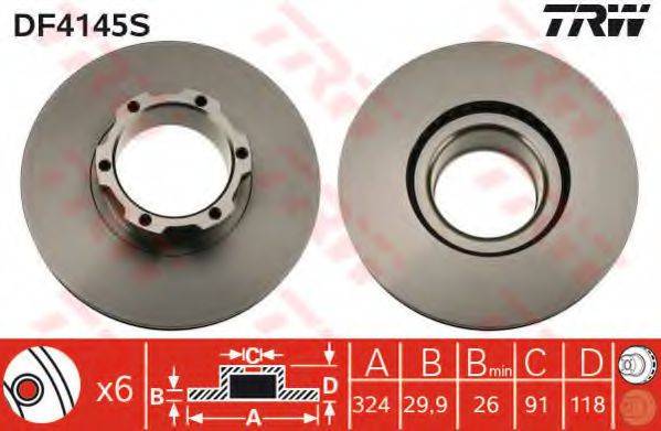 Тормозной диск DF4145S TRW