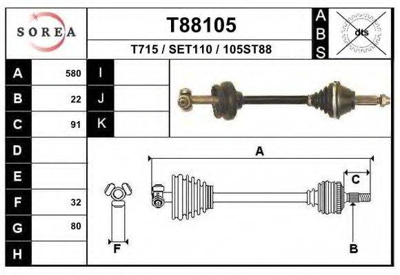 Приводной вал T88105 EAI