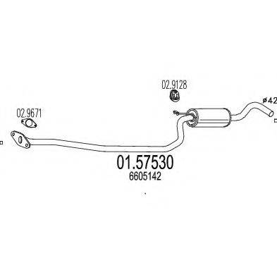 Средний глушитель выхлопных газов 01.57530 MTS