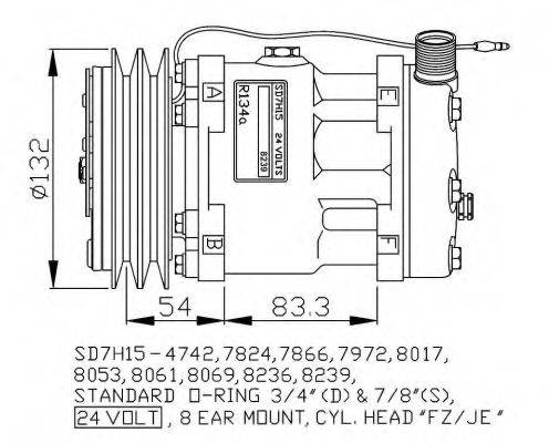 Компрессор, кондиционер 32769G NRF