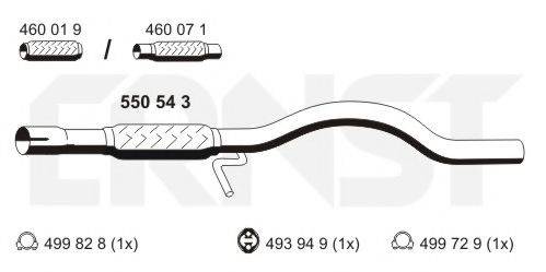 Труба выхлопного газа 550543 ERNST