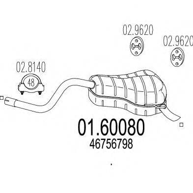 Глушитель выхлопных газов конечный 01.60080 MTS