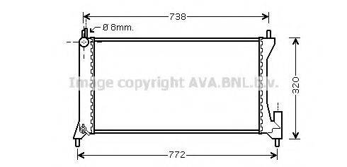 Радиатор, охлаждение двигателя OL2386 AVA QUALITY COOLING