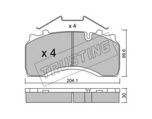 Комплект тормозных колодок, дисковый тормоз 606.0 TRUSTING