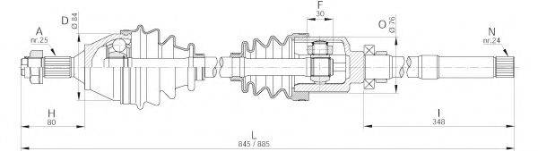 Приводной вал DRS6195.00 OPEN PARTS