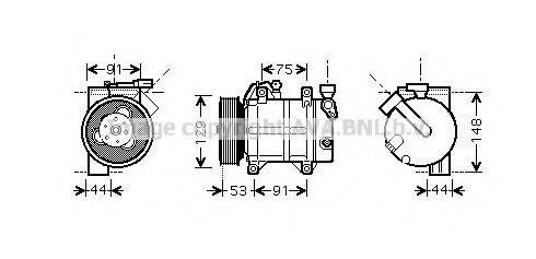 Компрессор, кондиционер DNK307 AVA QUALITY COOLING