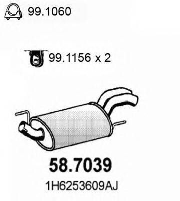 Глушитель выхлопных газов конечный 58.7039 ASSO