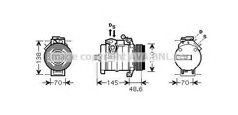 Компрессор, кондиционер BWK334 AVA QUALITY COOLING