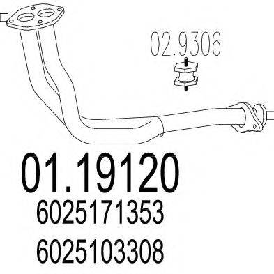Труба выхлопного газа 01.19120 MTS