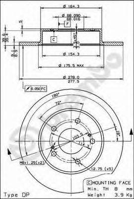 Тормозной диск 08.8065.14 BREMBO