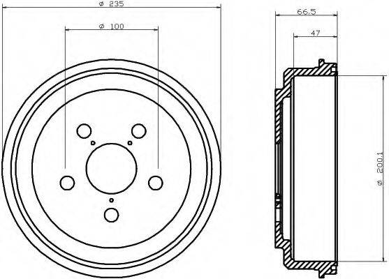 Тормозной барабан 8DT 355 302-071 HELLA