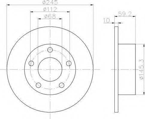 Тормозной диск 8DD 355 100-521 HELLA