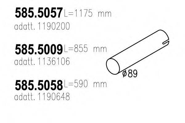 Труба выхлопного газа 585.5058 ASSO