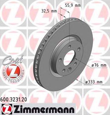 Тормозной диск 600.3231.20 ZIMMERMANN