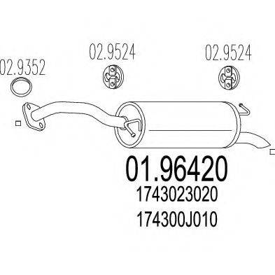 Глушитель выхлопных газов конечный 01.96420 MTS