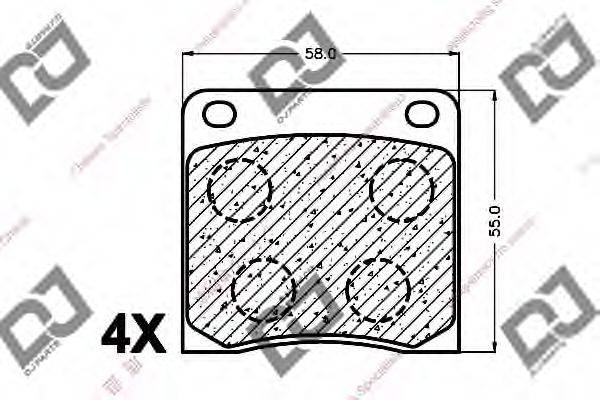 Комплект тормозных колодок, дисковый тормоз BP1442 DJ PARTS