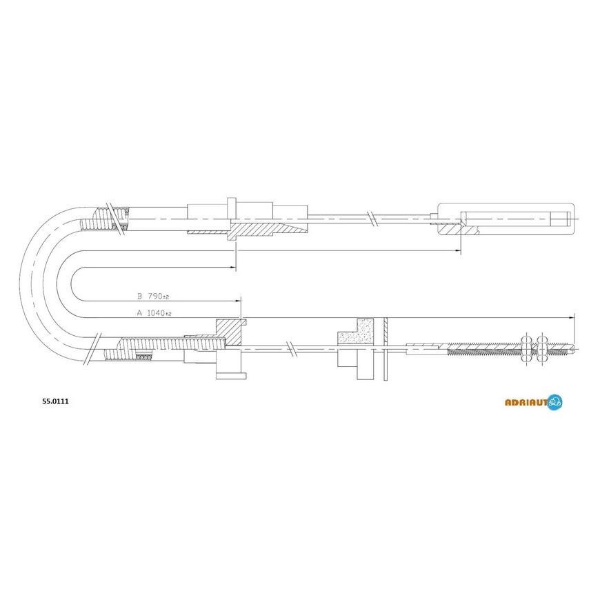 Трос сцепления 1100mm/825mm 55.0111 ADRIAUTO